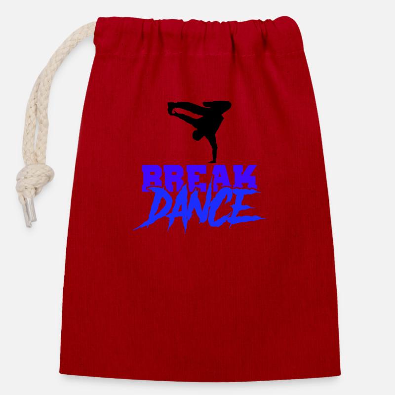 Break Dance - Closable cotton gift bag (14x20cm) - red
