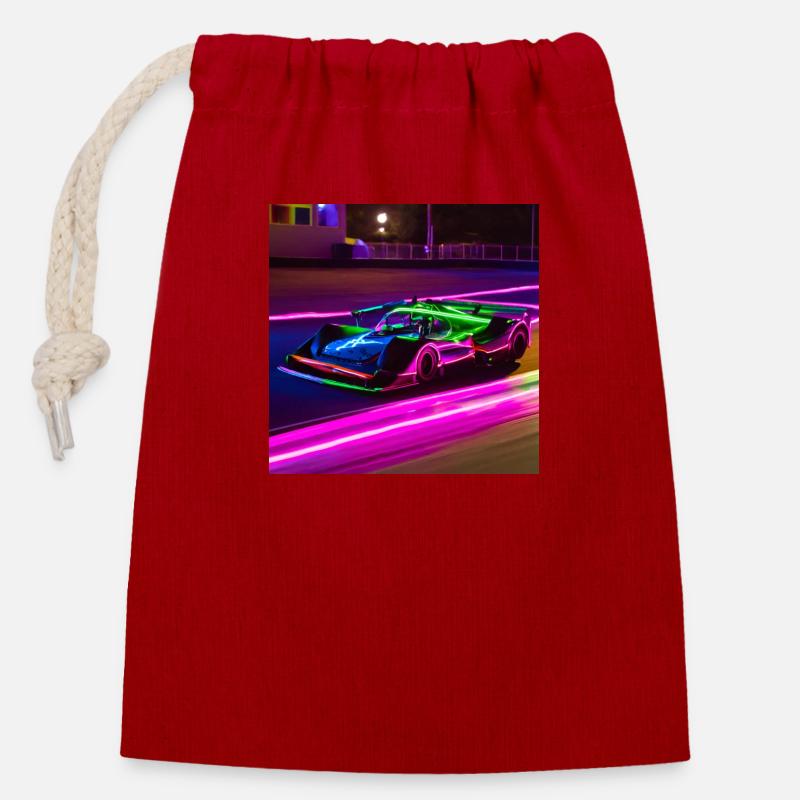 Neonracer - Verschließbarer Geschenkbeutel aus Baumwolle (14x20cm) - Rot
