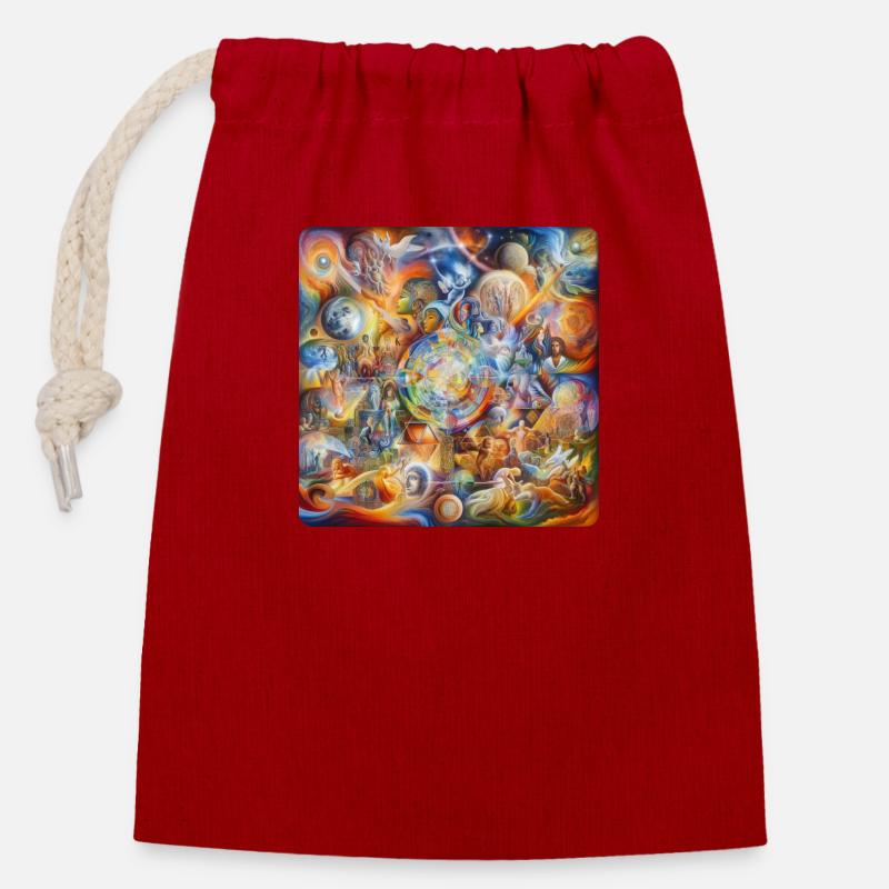 Image 10 - Sac cadeau en coton avec cordon (14 x 20 cm) - rouge