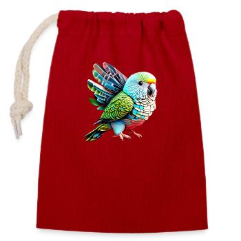 Perruche Bird Propriétaire d’oiseau Calopsitte - Sac cadeau en coton avec cordon (14 x 20 cm) - rouge - Devant