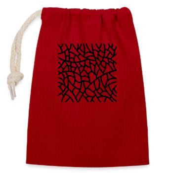 H - Sac cadeau en coton avec cordon (14 x 20 cm) - rouge - Devant