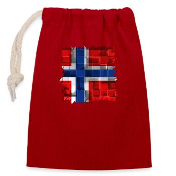 Norwegen Norwegen Flagge Skandinavien Norden Tor Viking - Verschließbarer Geschenkbeutel aus Baumwolle (14x20cm) - Rot - Vorne