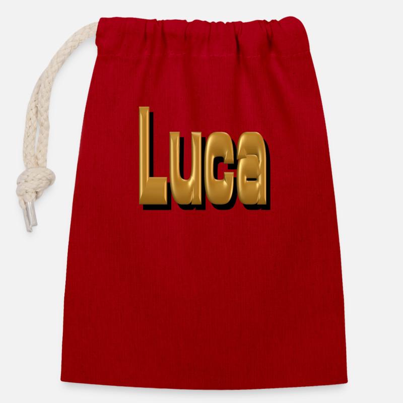 luca - Verschließbarer Geschenkbeutel aus Baumwolle (14x20cm) - Rot