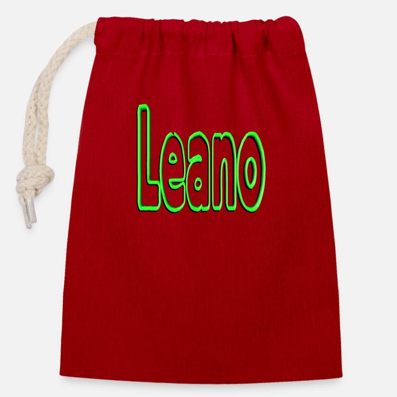 Leano - Sac cadeau en coton avec cordon (14 x 20 cm) - rouge