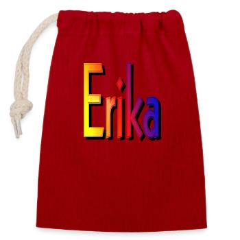 erika2 - Closable cotton gift bag (14x20cm) - red - Front