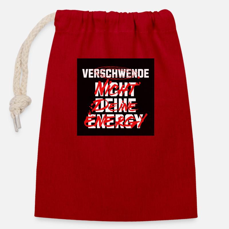 Verschwende nicht deine Zeit - Verschließbarer Geschenkbeutel aus Baumwolle (14x20cm) - Rot