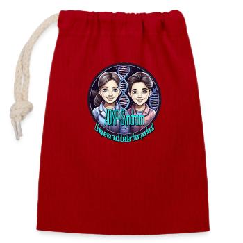 ADNP Syndrome Teenagers - Closable cotton gift bag (14x20cm) - red - Front