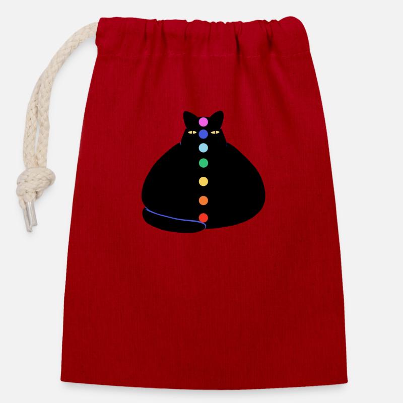 Kra Cat - Closable cotton gift bag (14x20cm) - red