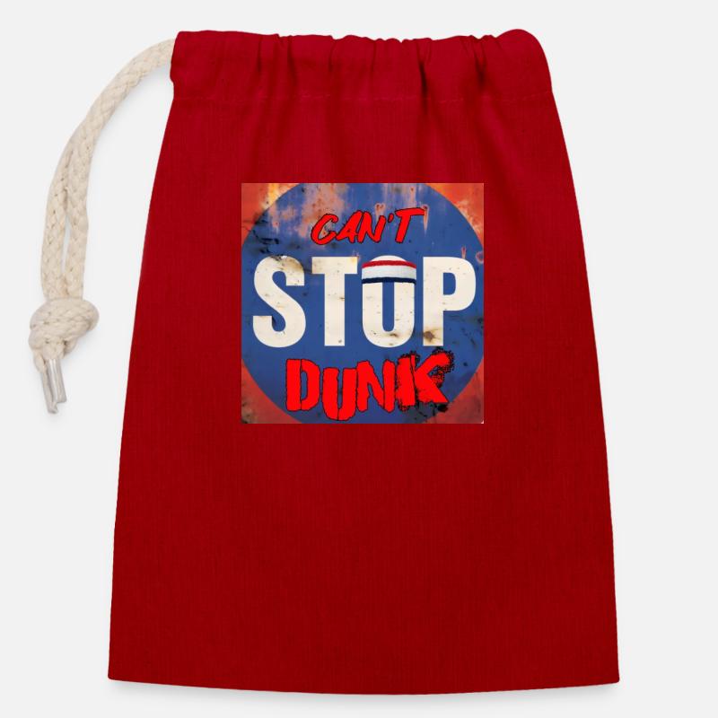 CAN'T STOP DUNK - Sac cadeau en coton avec cordon (14 x 20 cm) - rouge