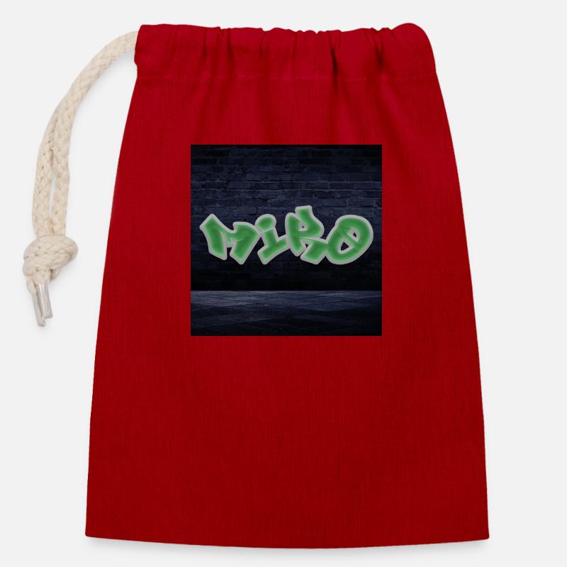 Miro - Verschließbarer Geschenkbeutel aus Baumwolle (14x20cm) - Rot