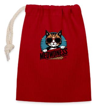 Lunettes de soleil Miaou Chat - Sac cadeau en coton avec cordon (14 x 20 cm) - rouge - Devant