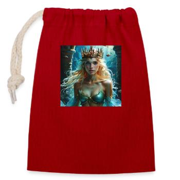 OCEAN GODESS DELUXE - Verschließbarer Geschenkbeutel aus Baumwolle (14x20cm) - Rot - Vorne