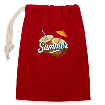 Summer Vibes - Verschließbarer Geschenkbeutel aus Baumwolle (14x20cm) - Rot - Vorne