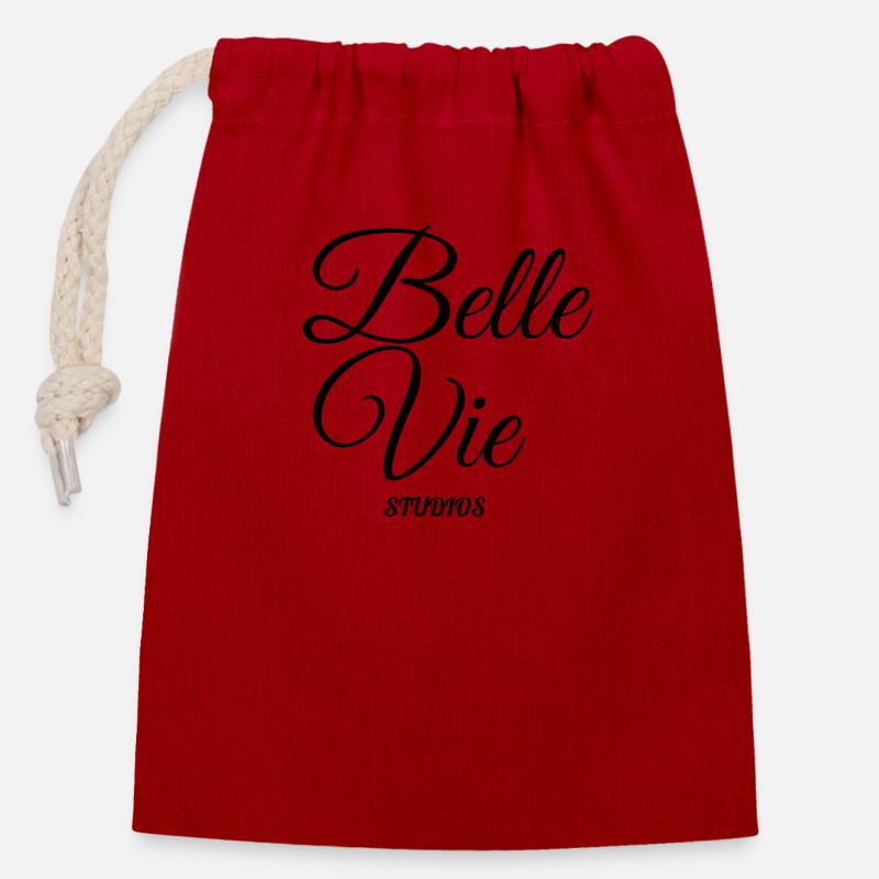 Belle Vie STUDIOS - Verschließbarer Geschenkbeutel aus Baumwolle (14x20cm) - Rot