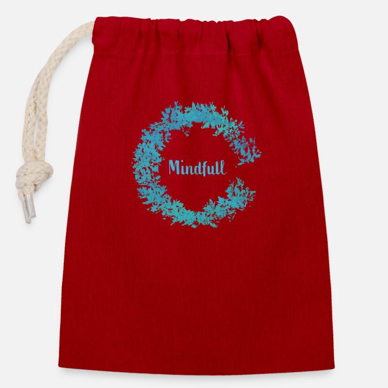 conscient - Sac cadeau en coton avec cordon (14 x 20 cm) - rouge