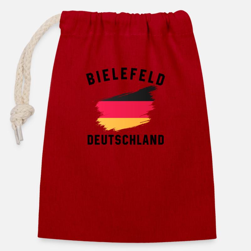 Germany Flag - Modern Brushstroke Design - Closable cotton gift bag (14x20cm) - red