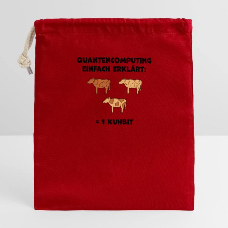 Quantencomputing mit Kühen Lustig Geschenk Kuhbit Verschließbarer Geschenkbeutel aus Baumwolle (14x20cm)