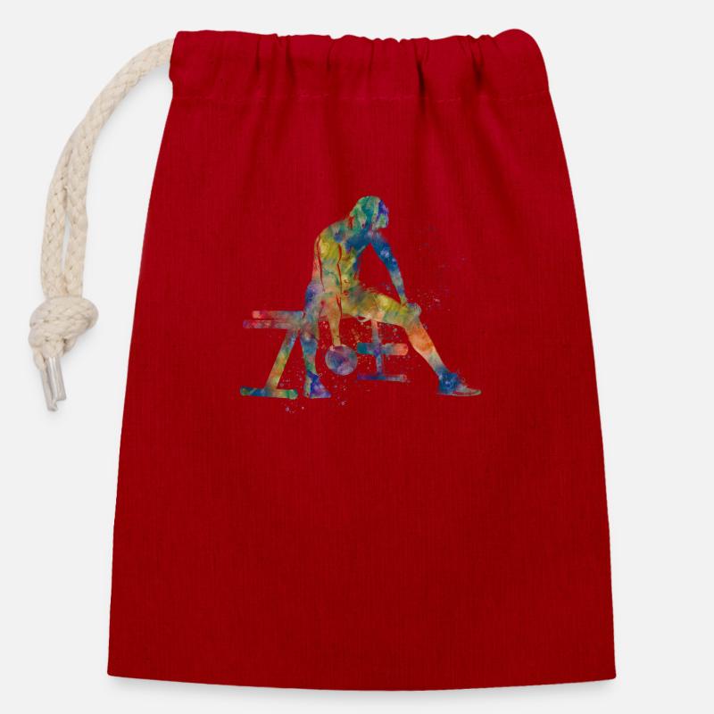 Gymnastics-bodybuilding exercise - Closable cotton gift bag (14x20cm) - red