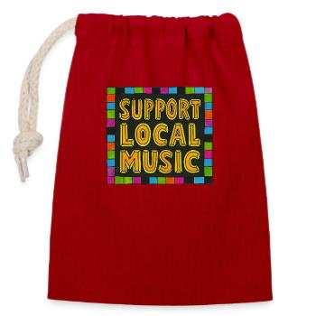 Support Local Music - Closable cotton gift bag (14x20cm) - red - Front