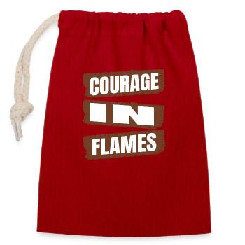 Citation drôle de caserne de pompiers géniale actes de courage - Sac cadeau en coton avec cordon (14 x 20 cm) - rouge - Devant