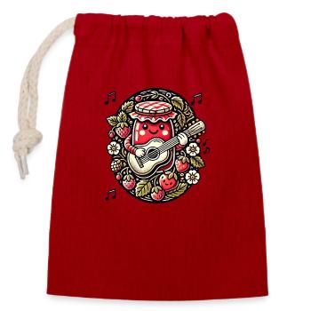 Strawberry Jam Guitar Jammin’ Cutie - Closable cotton gift bag (14x20cm) - red - Front