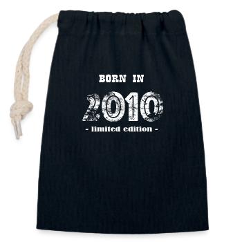 BORN IN 2010 - limited edition - Verschließbarer Geschenkbeutel aus Baumwolle (14x20cm) - Navy - Vorne