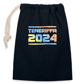 Teneriffa 2024 Bunt - Verschließbarer Geschenkbeutel aus Baumwolle (14x20cm) - Navy - Vorne