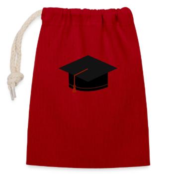 Graduation Cap - Closable cotton gift bag (14x20cm) - red - Front