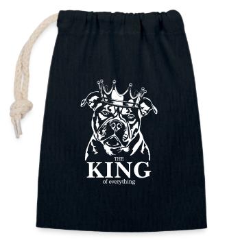 VIEUX DEUTSCH BULLDOG Roi de tout Wilsigns - Sac cadeau en coton avec cordon (14 x 20 cm) - bleu marine - Devant