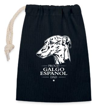 Galgo Español Papa Chien Chien Lévrier Wilsigns - Sac cadeau en coton avec cordon (14 x 20 cm) - bleu marine - Devant