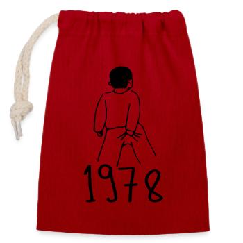 1978 Anniversaire 1978 - Sac cadeau en coton avec cordon (14 x 20 cm) - rouge - Devant