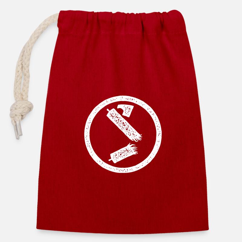 Antifa Symbol Beam Destroyed - Closable cotton gift bag (14x20cm) - red