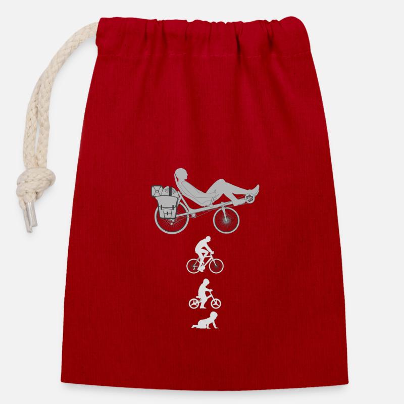 Evolution Gisant - Sac cadeau en coton avec cordon (14 x 20 cm) - rouge