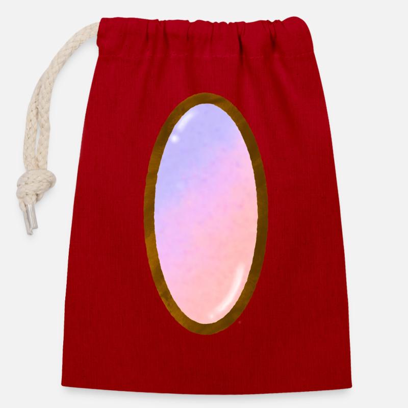 Gemstone 2 - Closable cotton gift bag (14x20cm) - red