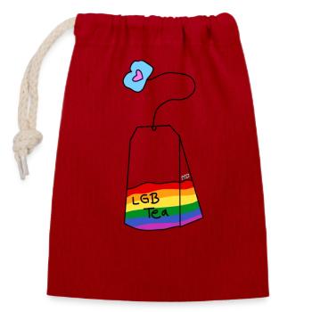 LGBT Tee - Verschließbarer Geschenkbeutel aus Baumwolle (14x20cm) - Rot - Vorne