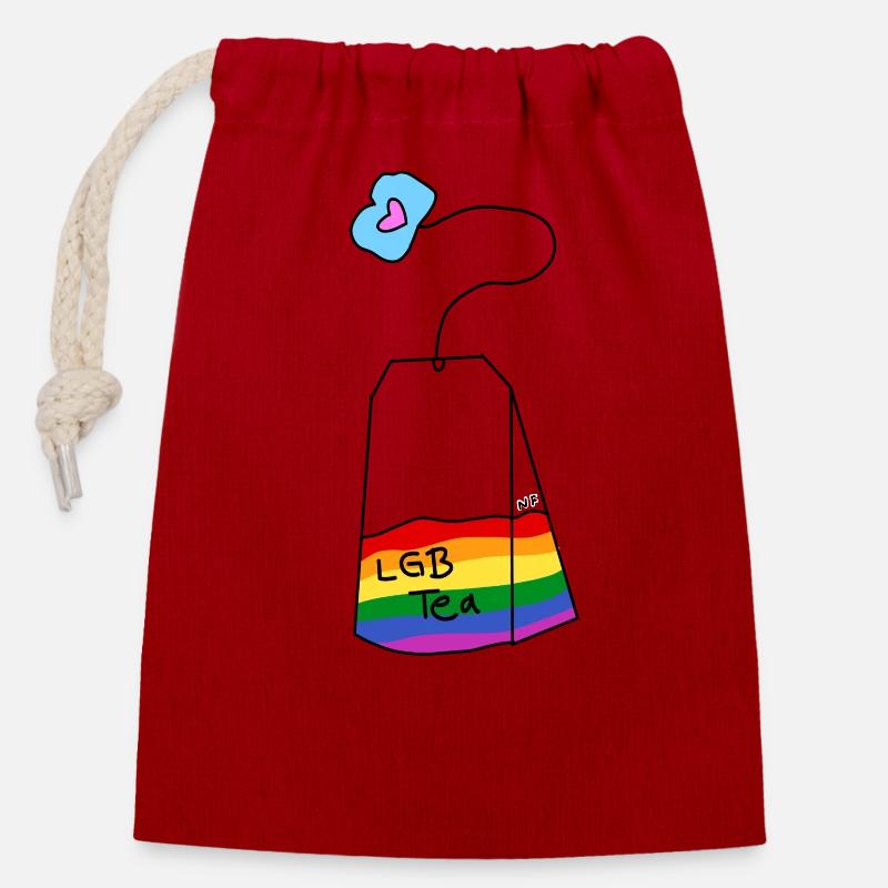 LGBT Tee - Verschließbarer Geschenkbeutel aus Baumwolle (14x20cm) - Rot
