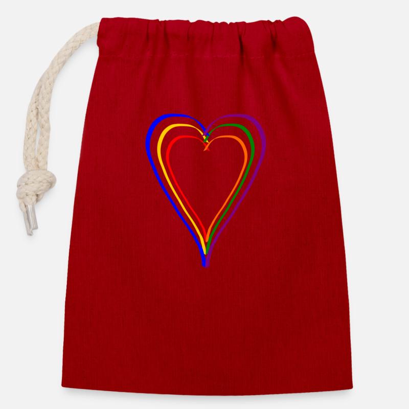LGBTQ - Verschließbarer Geschenkbeutel aus Baumwolle (14x20cm) - Rot