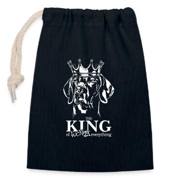 Weimaraner King Hundespruch Hunde Wilsigns - Verschließbarer Geschenkbeutel aus Baumwolle (14x20cm) - Navy - Vorne