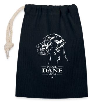 Dane Mom Hunde Hund Dogge Wilsigns - Verschließbarer Geschenkbeutel aus Baumwolle (14x20cm) - Navy - Vorne