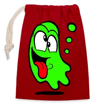 Confucius in Green - Closable cotton gift bag (14x20cm) - red - Front