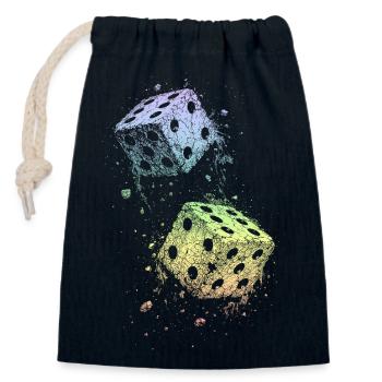 Cube - Closable cotton gift bag (14x20cm) - navy - Front
