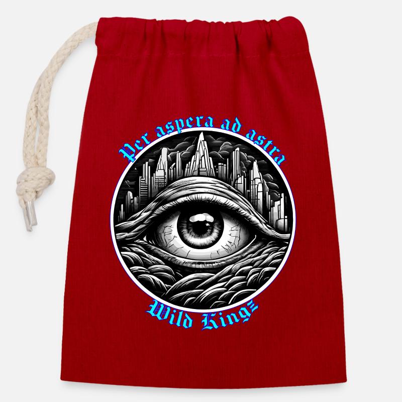 Per aspera ad astra. - Closable cotton gift bag (14x20cm) - red