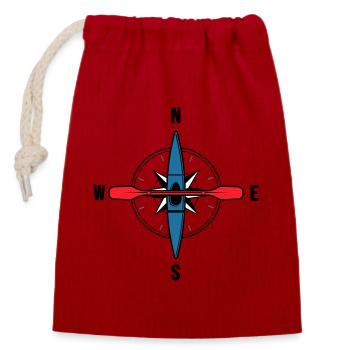 Kayak, Canoe, Paddling, River-Adventure - Closable cotton gift bag (14x20cm) - red - Front