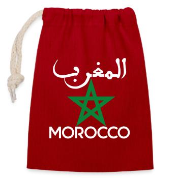 Maroc - Sac cadeau en coton avec cordon (14 x 20 cm) - rouge - Devant