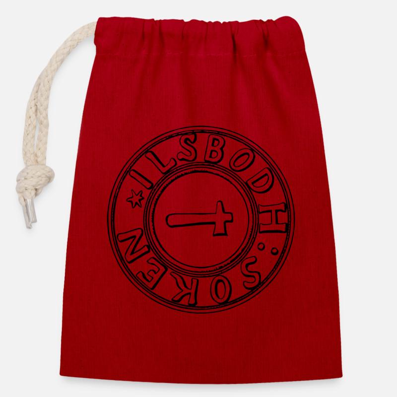 Ilsbo - Sac cadeau en coton avec cordon (14 x 20 cm) - rouge