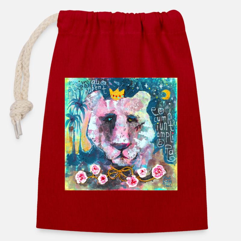Odeur des roses - Sac cadeau en coton avec cordon (14 x 20 cm) - rouge