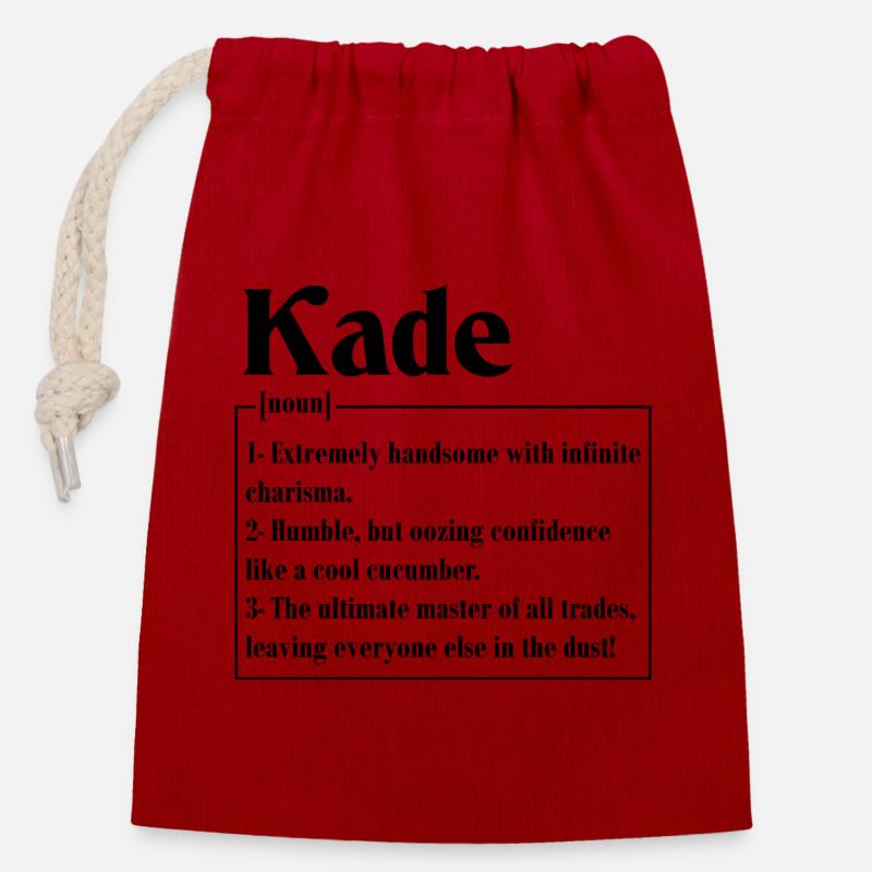 Name Kade Meaning Definition Boy Personalized - Closable cotton gift bag (14x20cm) - red