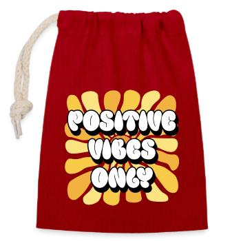 Positive Vibes Only Positive Affirmations Sun - Closable cotton gift bag (14x20cm) - red - Front