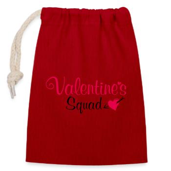 Valentinstags-Mannschaft - Verschließbarer Geschenkbeutel aus Baumwolle (14x20cm) - Rot - Vorne