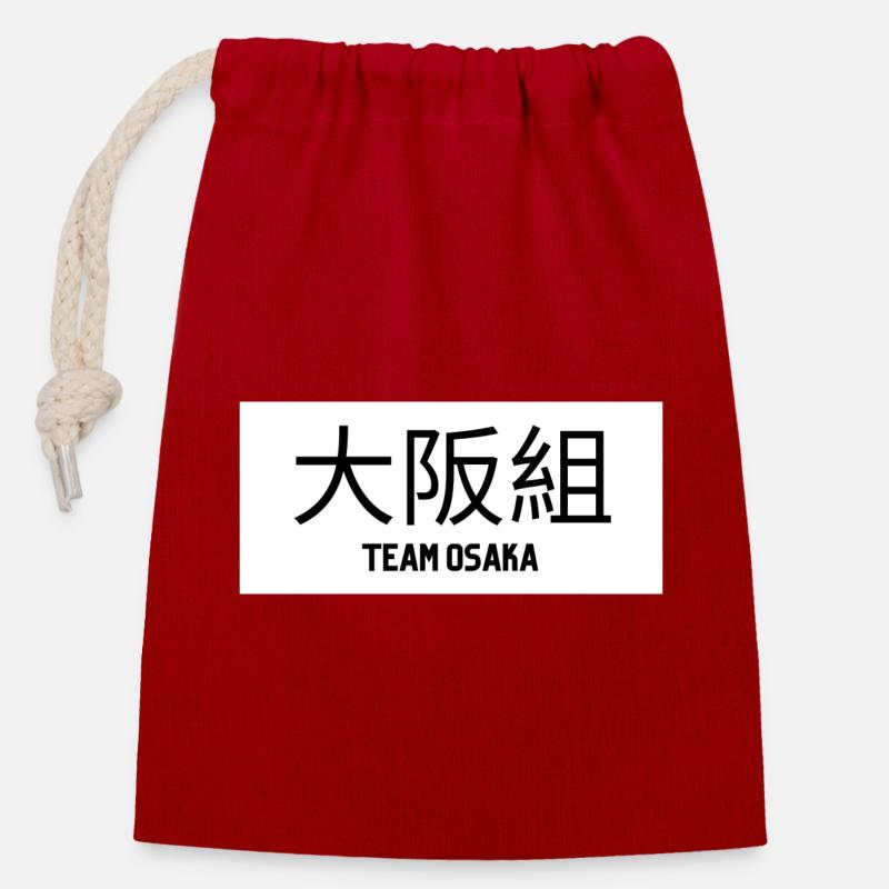 Team Osaka - Verschließbarer Geschenkbeutel aus Baumwolle (14x20cm) - Rot